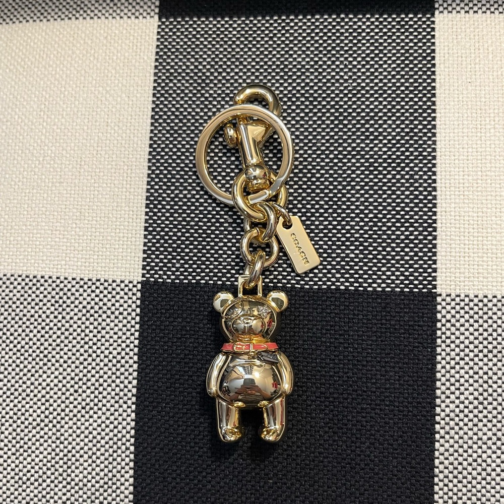 Coach gold bear bag charm/keychain